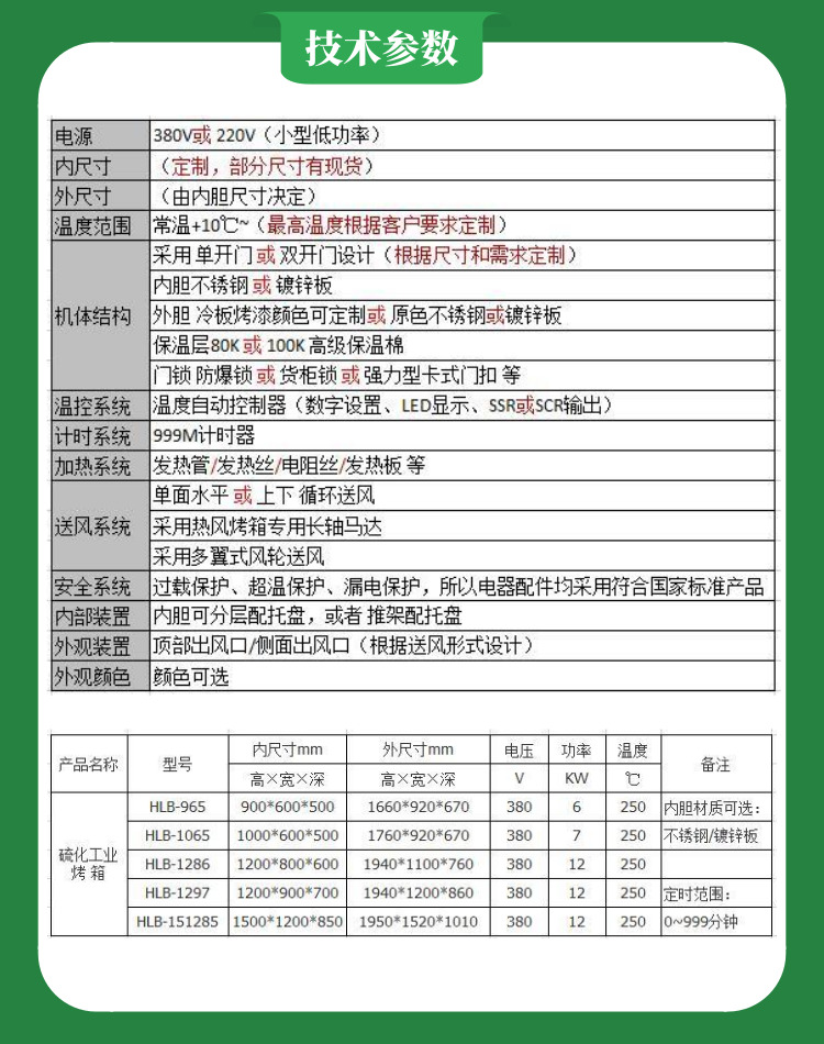 絲印烘箱技術參數(shù)